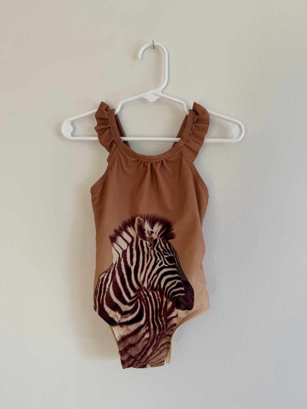 GAP Brown Zebra Print Girls One-Piece Swimsuit
